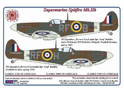 303 Squadron Raf (Polish) - Supermarine Spitfire Mk.Iib Flown A Czech Pilot Sgt.J.Balejka - zdjęcie 1