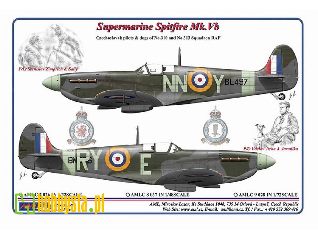 Czechoslovak Pilots & Dogs Of No.310 And No.313 Squadron Raf - Supermarine Spitfire Mk.Vb - zdjęcie 1