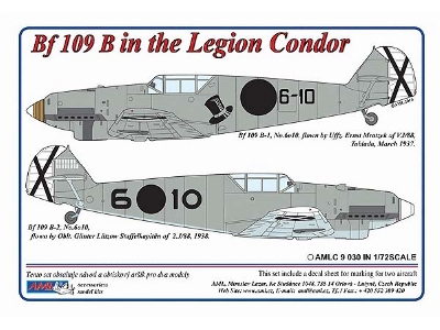 Messerschmitt Bf-109 B-1/B-2 In Legion Condor (2 Decal Versions) - zdjęcie 1