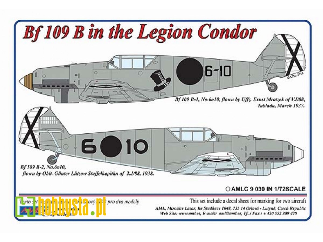Messerschmitt Bf-109 B-1/B-2 In Legion Condor (2 Decal Versions) - zdjęcie 1 Messerschmitt Bf-109 B-1/B-2 In Legion Condor (2 Decal Versions) - zdjęcie 1