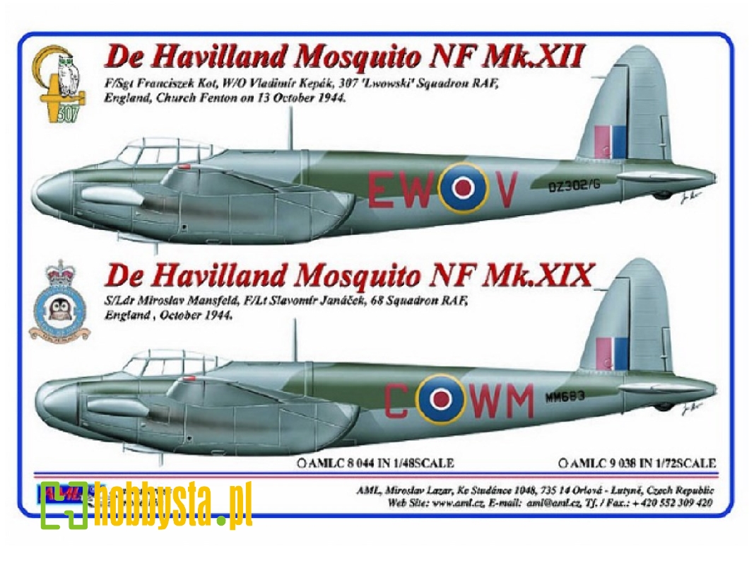 Mosquito Nf Mk.Xii / Mk.Xix ( 307sq Raf & 68sq Raf ) - zdjęcie 1 Mosquito Nf Mk.Xii / Mk.Xix ( 307sq Raf & 68sq Raf ) - zdjęcie 1