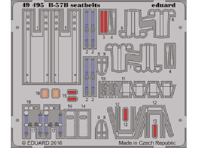  B-57B seatbelts 1/48 - Airfix - blaszki - zdjęcie 1