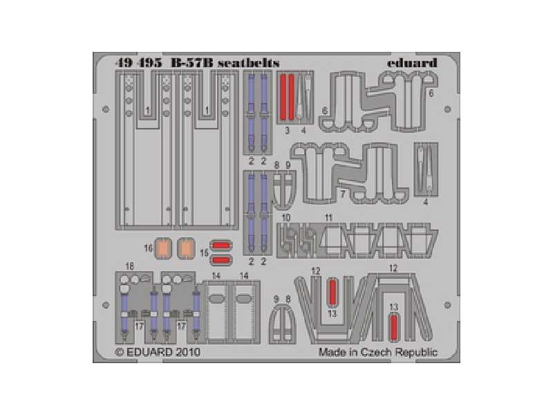  B-57B seatbelts 1/48 - Airfix - blaszki - zdjęcie 1