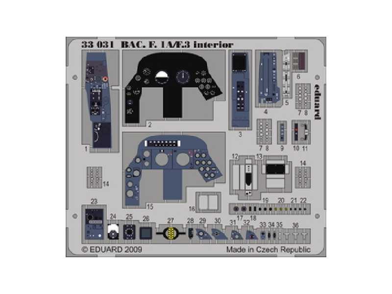  B. A.E.  F.1A/ F.3 interior S. A. 1/32 - Trumpeter - blaszki - zdjęcie 1