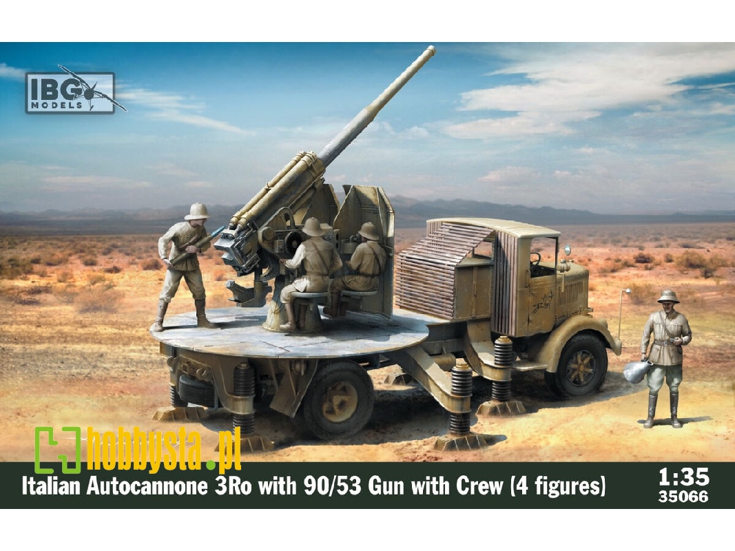 Italian Autocannone 3ro With 90/53 Gun And Crew (4 Figures) - zdjęcie 1 Italian Autocannone 3ro With 90/53 Gun And Crew (4 Figures) - zdjęcie 1