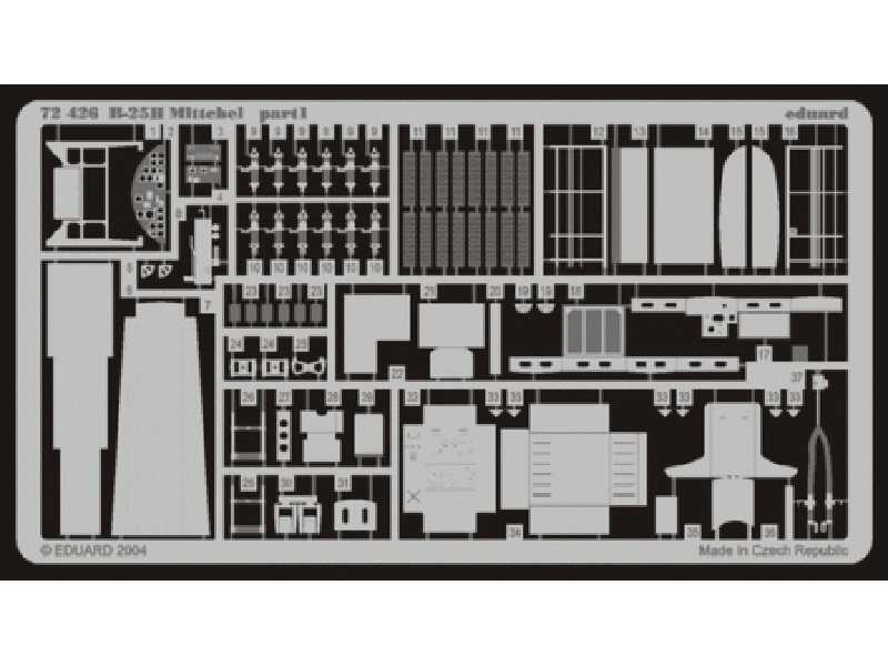 B-25H interior 1/72 - Hasegawa - blaszki - zdjęcie 1 B-25H interior 1/72 - Hasegawa - blaszki - zdjęcie 1