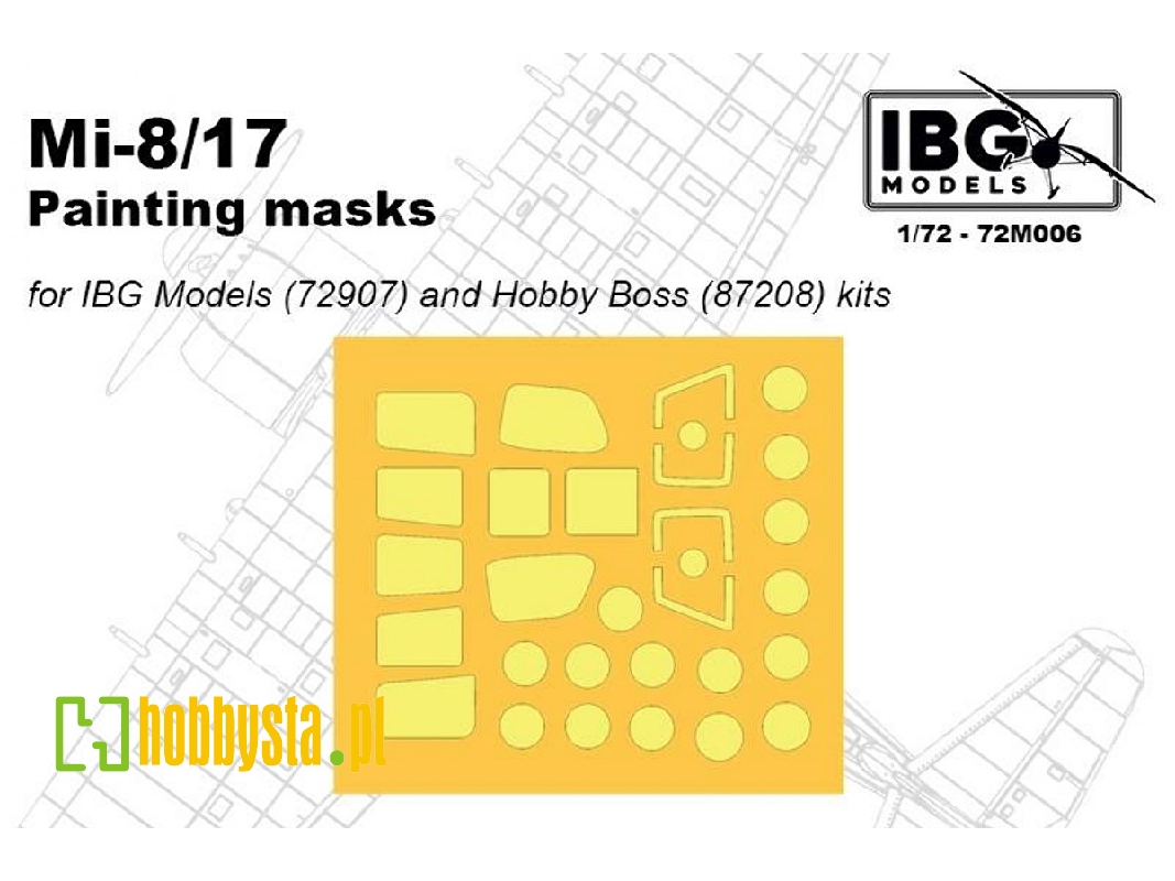 Mi-8/17 Painting Masks (For Ibg Models (72907) And Hobbyboss (87208) Kits) - zdjęcie 1 Mi-8/17 Painting Masks (For Ibg Models (72907) And Hobbyboss (87208) Kits) - zdjęcie 1