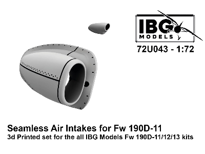 Focke-wulf Fw-190 D-11 / D-12 / D-13 - Seamless Air Intakes 3d-printed (For Ibg Kits) - zdjęcie 1