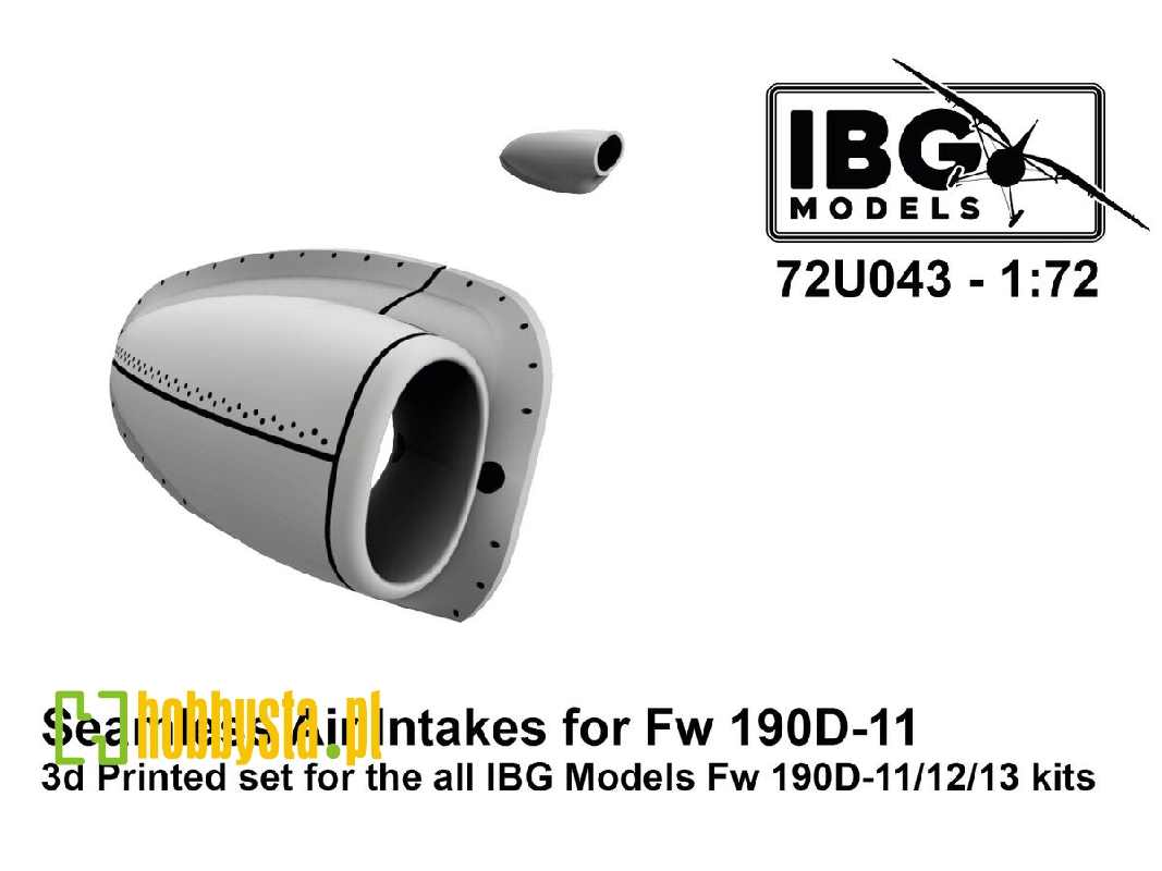 Focke-wulf Fw-190 D-11 / D-12 / D-13 - Seamless Air Intakes 3d-printed (For Ibg Kits) - zdjęcie 1 Focke-wulf Fw-190 D-11 / D-12 / D-13 - Seamless Air Intakes 3d-printed (For Ibg Kits) - zdjęcie 1