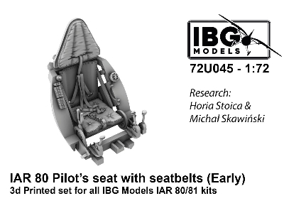 Pilot's Seat With Seatbelts For Iar-80/81 C (Early, Used Until 1941) 3d-printed (For Ibg Kits) - zdjęcie 1