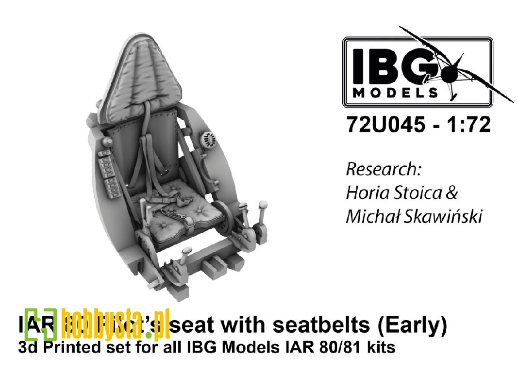 Pilot's Seat With Seatbelts For Iar-80/81 C (Early, Used Until 1941) 3d-printed (For Ibg Kits) - zdjęcie 1 Pilot's Seat With Seatbelts For Iar-80/81 C (Early, Used Until 1941) 3d-printed (For Ibg Kits) - zdjęcie 1