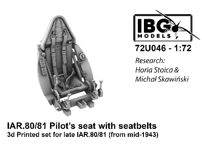 Pilot's Seat With Seatbelts For Iar-80/81 C (Late, Armored, Used From Mid 1943) 3d-printed (For Ibg Kits) - zdjęcie 1