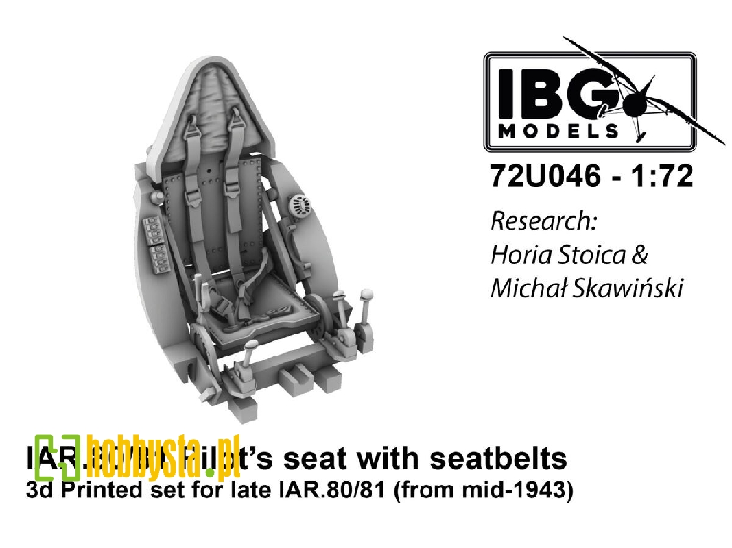 Pilot's Seat With Seatbelts For Iar-80/81 C (Late, Armored, Used From Mid 1943) 3d-printed (For Ibg Kits) - zdjęcie 1 Pilot's Seat With Seatbelts For Iar-80/81 C (Late, Armored, Used From Mid 1943) 3d-printed (For Ibg Kits) - zdjęcie 1