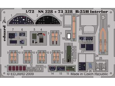  B-25H interior S. A. 1/72 - Hasegawa - blaszki - zdjęcie 1