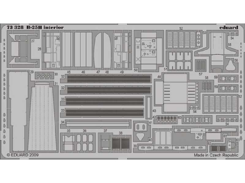 B-25H interior S. A. 1/72 - Hasegawa - blaszki - zdjęcie 1 B-25H interior S. A. 1/72 - Hasegawa - blaszki - zdjęcie 1