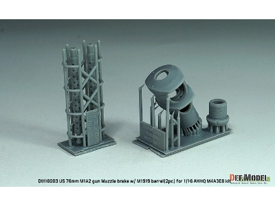 Us 76mm M1a2 Gun Muzzle Brake With M1919 Barrel (For Andy's Hobby Headquarters M4a3e8 Kit) - zdjęcie 2