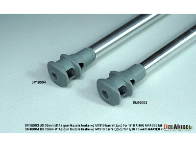 Us 76mm M1a2 Gun Muzzle Brake With M1919 Barrel (For Andy's Hobby Headquarters M4a3e8 Kit) - zdjęcie 11