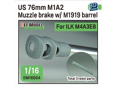 Us 76mm M1a2 Muzzle Brake With M1919 Barrel (For I Love Kit M4a3e8 Kit) - zdjęcie 1