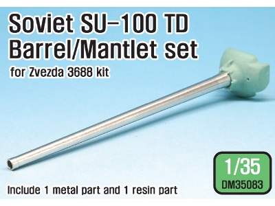 Soviet Su-100 Tank Destroyer Barrel / Mantlet Set (For Zvezda New Kit) - zdjęcie 1