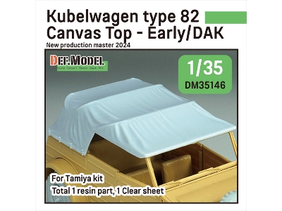 Kubelwagen Type 82 Canvas Top-early/Dak (For Tamiya Kit) - zdjęcie 1