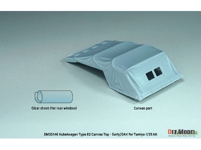 Kubelwagen Type 82 Canvas Top-early/Dak (For Tamiya Kit) - zdjęcie 2