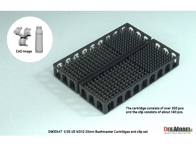 Us 25mm M242 Bushmaster Cartridges And Clip Set (Over 200 Cartridges And Clip Parts For M2/M3, Lav-25, Apc Kit) - zdjęcie 2