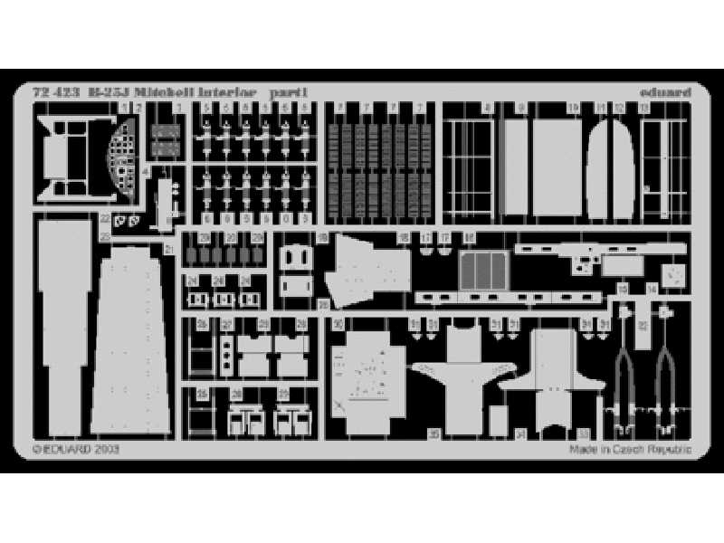 B-25J interior 1/72 - Hasegawa - blaszki - zdjęcie 1 B-25J interior 1/72 - Hasegawa - blaszki - zdjęcie 1