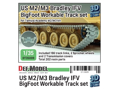 Us M2/M3 Bradley Ifv Bigfoot Workable Track Set (For Tamiya/Academy Kit) - zdjęcie 1