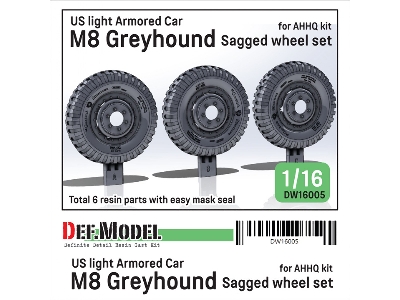Us Light Armored Car M8 Greyhound - Sagged Wheel Set (For Andy's Hobby Headquarters Kit) - zdjęcie 1