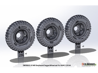 Us Light Armored Car M8 Greyhound - Sagged Wheel Set (For Andy's Hobby Headquarters Kit) - zdjęcie 3