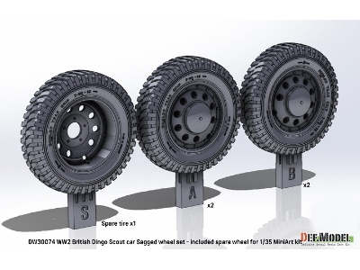 British Scout Car Dingo - Sagged Wheel Set (For Miniart Kit) - zdjęcie 14