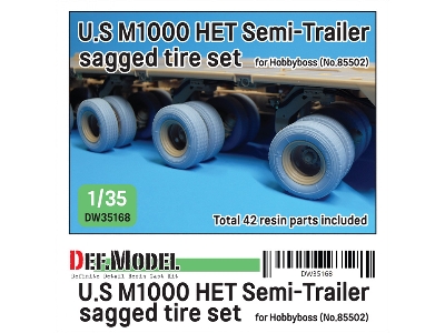 U.S M1000 Het Semi-trailer - Sagged Tire Set (For Hobbyboss 85502 Kit) - zdjęcie 1
