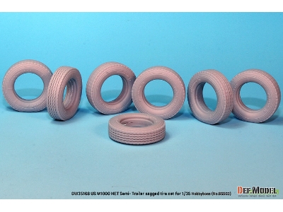 U.S M1000 Het Semi-trailer - Sagged Tire Set (For Hobbyboss 85502 Kit) - zdjęcie 2