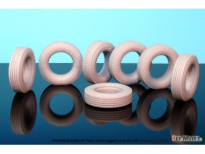 U.S M1000 Het Semi-trailer - Sagged Tire Set (For Hobbyboss 85502 Kit) - zdjęcie 5