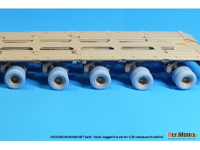 U.S M1000 Het Semi-trailer - Sagged Tire Set (For Hobbyboss 85502 Kit) - zdjęcie 8