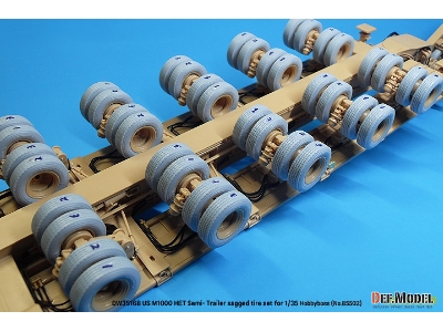 U.S M1000 Het Semi-trailer - Sagged Tire Set (For Hobbyboss 85502 Kit) - zdjęcie 13