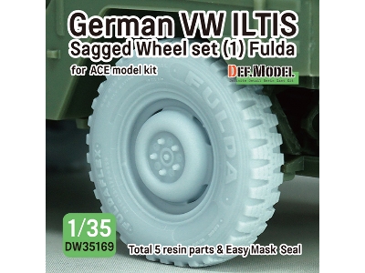German Vw Iltis - Sagged Wheel Set (1) Fulda (For Ace Model Kit) - zdjęcie 1