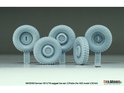 German Vw Iltis - Sagged Wheel Set (1) Fulda (For Ace Model Kit) - zdjęcie 2