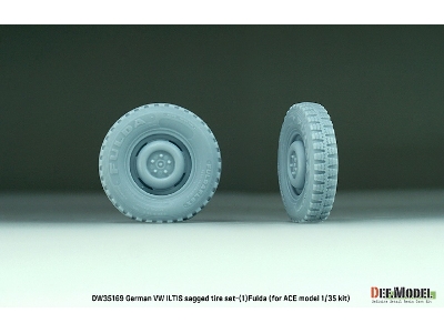 German Vw Iltis - Sagged Wheel Set (1) Fulda (For Ace Model Kit) - zdjęcie 4