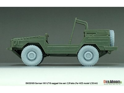 German Vw Iltis - Sagged Wheel Set (1) Fulda (For Ace Model Kit) - zdjęcie 7