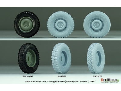 German Vw Iltis - Sagged Wheel Set (1) Fulda (For Ace Model Kit) - zdjęcie 12