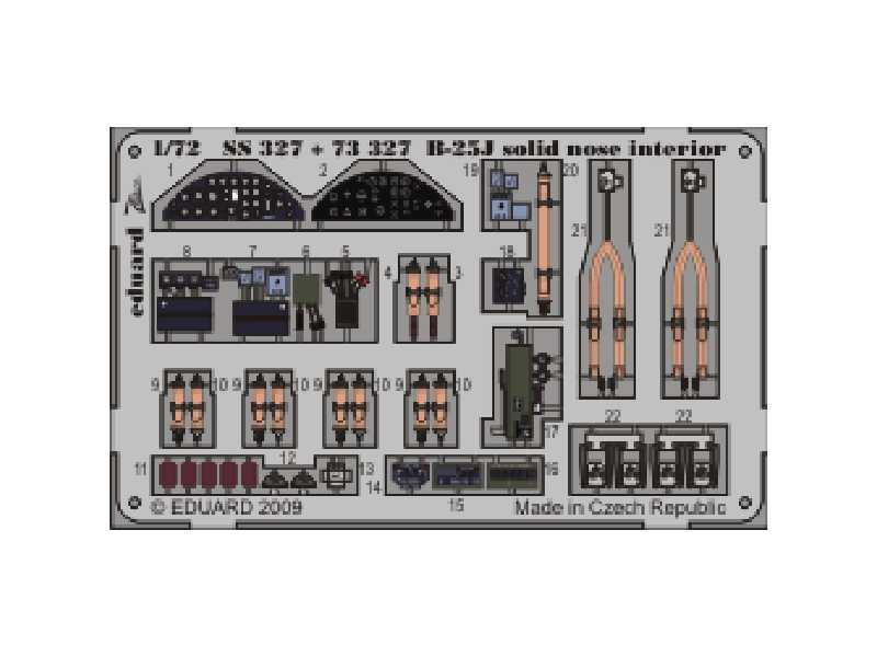 B-25J solid nose interior S. A. 1/72 - Hasegawa - blaszki - zdjęcie 1 B-25J solid nose interior S. A. 1/72 - Hasegawa - blaszki - zdjęcie 1