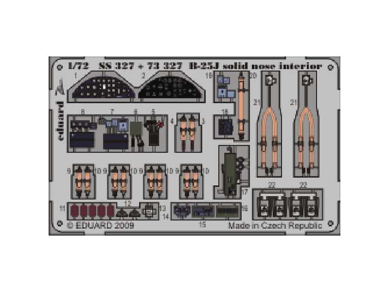  B-25J solid nose interior S. A. 1/72 - Hasegawa - blaszki - zdjęcie 1