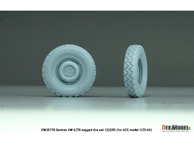 German Vw Iltis - Sagged Wheel Set (2) G90 (For Ace Model Kit) - zdjęcie 4
