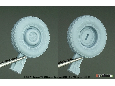 German Vw Iltis - Sagged Wheel Set (2) G90 (For Ace Model Kit) - zdjęcie 5