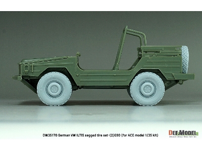 German Vw Iltis - Sagged Wheel Set (2) G90 (For Ace Model Kit) - zdjęcie 7