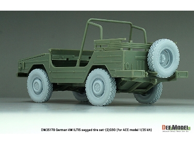 German Vw Iltis - Sagged Wheel Set (2) G90 (For Ace Model Kit) - zdjęcie 8