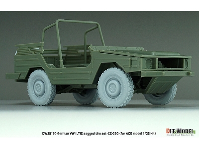 German Vw Iltis - Sagged Wheel Set (2) G90 (For Ace Model Kit) - zdjęcie 9