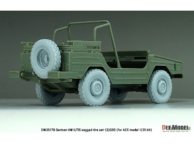 German Vw Iltis - Sagged Wheel Set (2) G90 (For Ace Model Kit) - zdjęcie 10