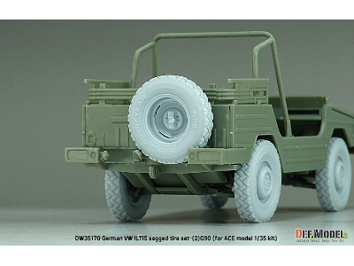 German Vw Iltis - Sagged Wheel Set (2) G90 (For Ace Model Kit) - zdjęcie 11